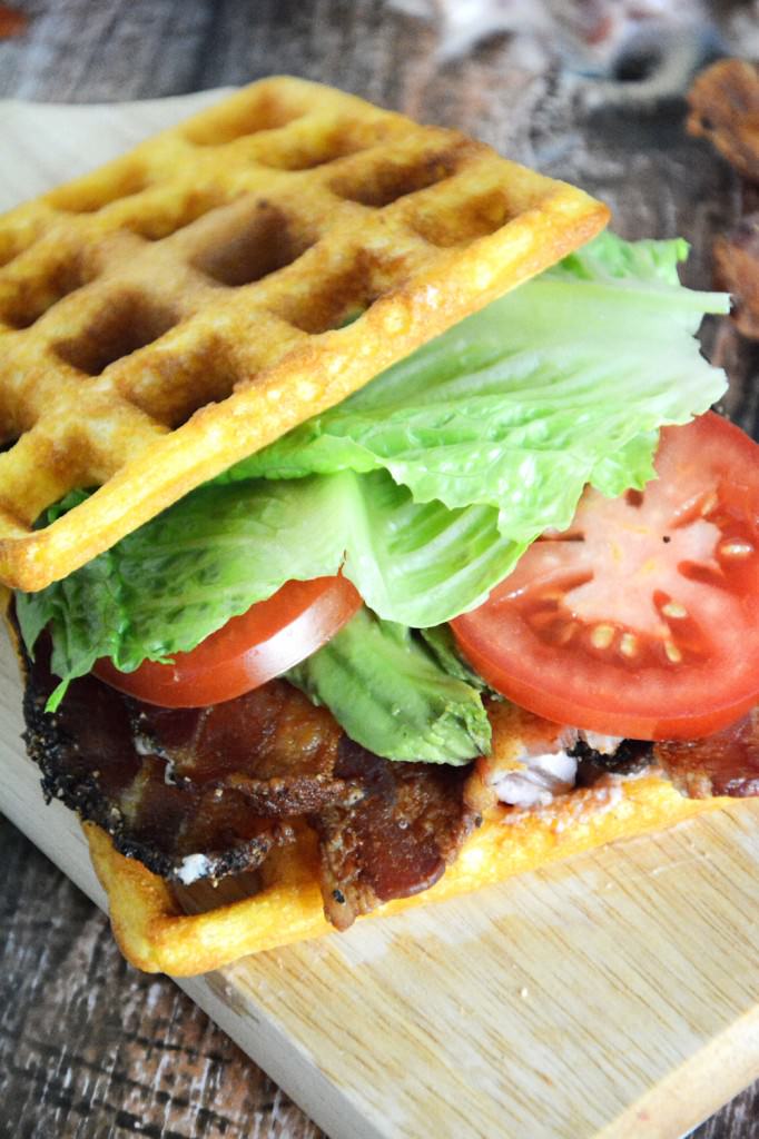 CORNBREAD WAFFLE BLT'S WITH GARLIC AIOLI