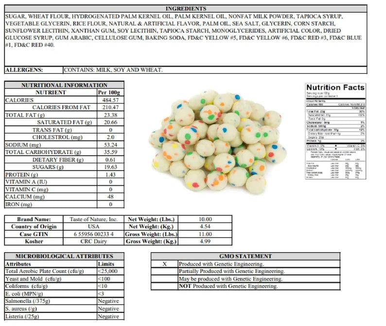 7 x Cupcake Bites - Birthday Cake / Vanilla - Toppings - 10 lb