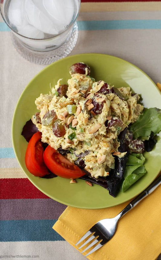 Curried Chicken Salad with Grapes and Slivered Almonds