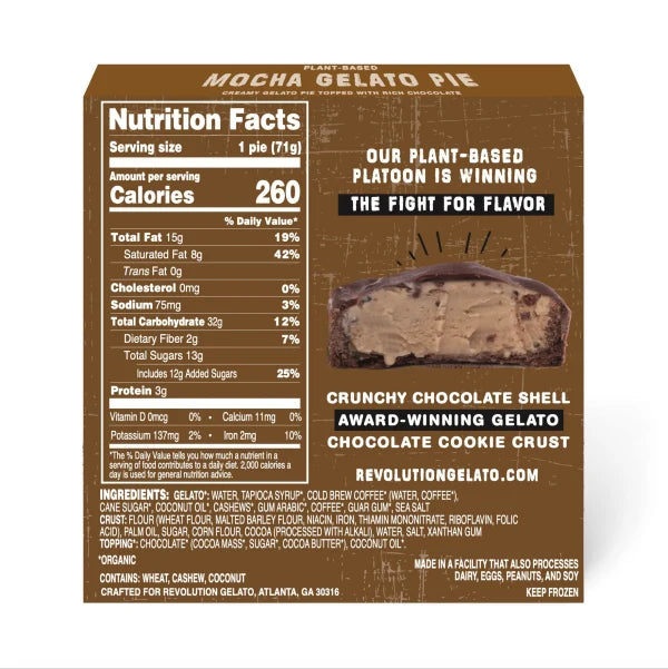Mocha Madness Gelato Pie - Plant Based - includes 8