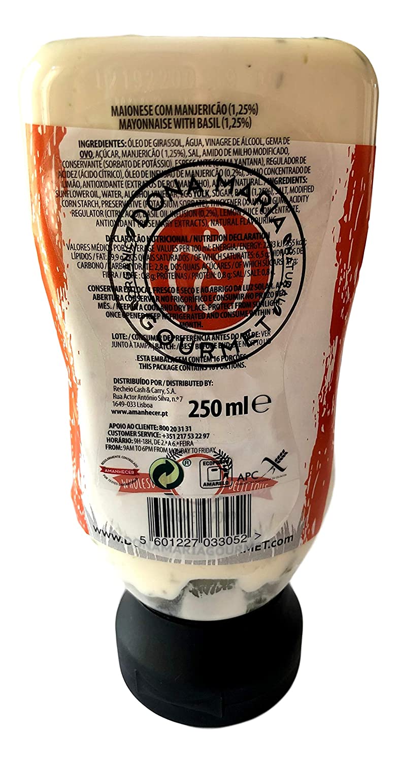 Dona Maria Gourmet Mayo with Basil - 8.45 oz Squeeze Bottle