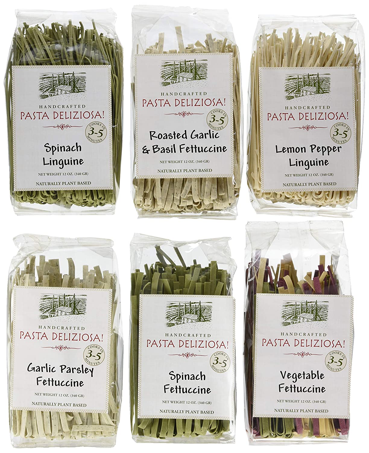 Pasta Deliziosa Handcrafted Pasta Variety Pack - includes 6