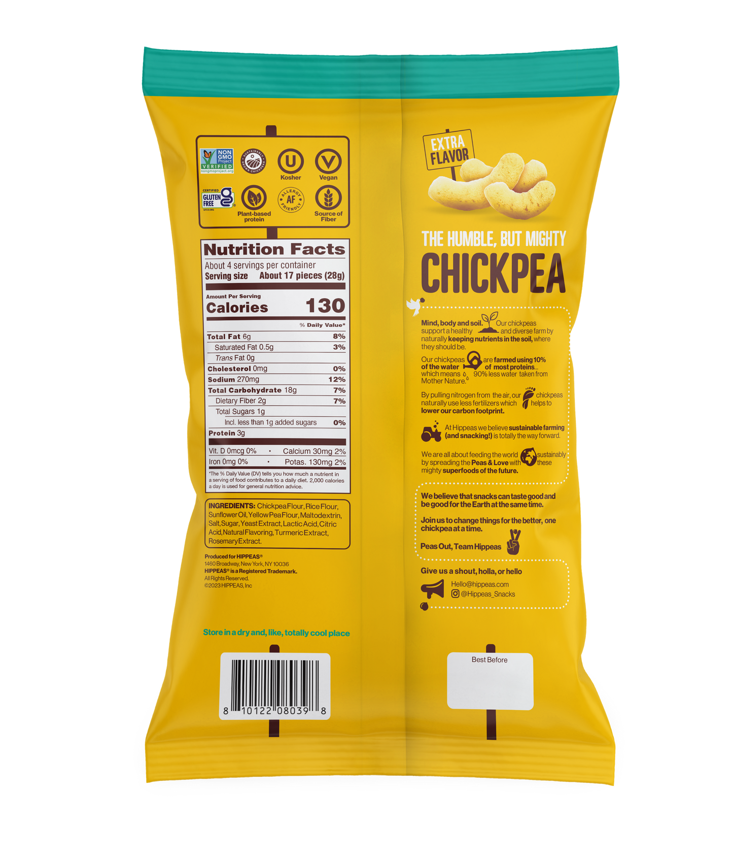 Chickpea Puffs, White Cheddar Explosion, 12ct 3.75oz Bags