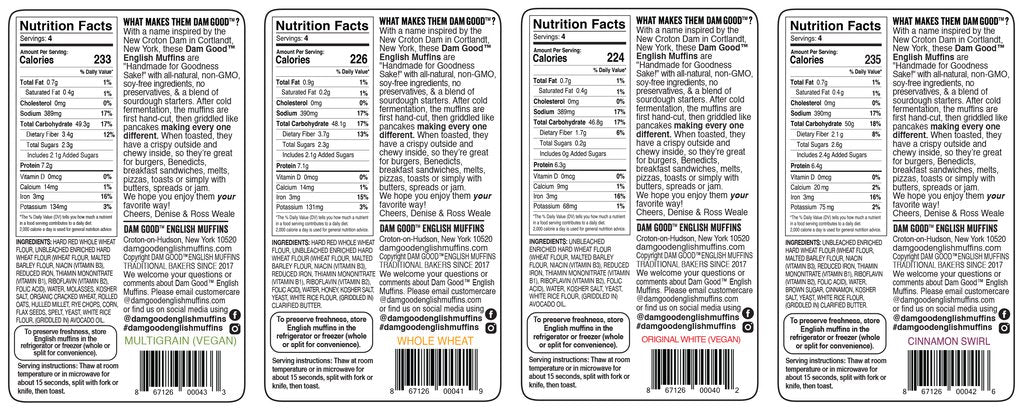 Variety Pack Dam Good English Muffins, 4 bags (4 muffins per bag)