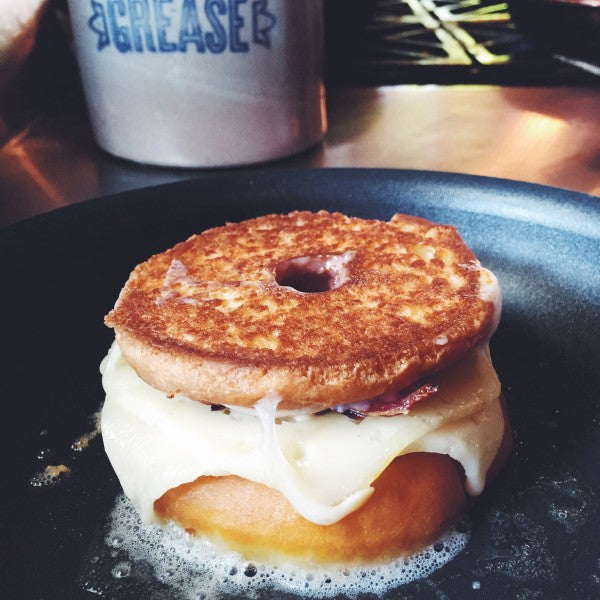 Donut Grilled Cheese with Bacon and Maple Glaze