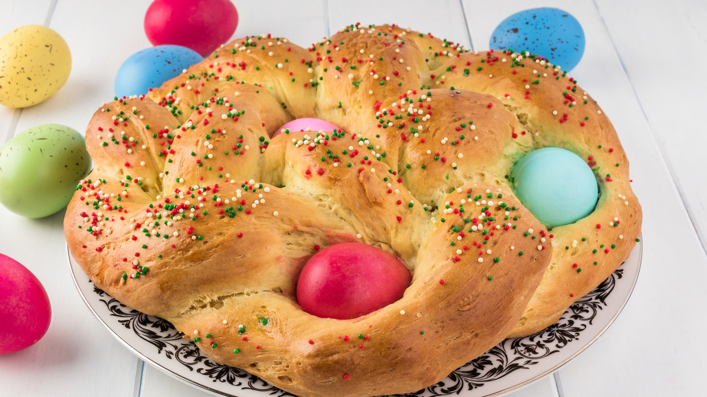 FCN Cuisine Hand Braided Italian Easter Bread — Long or Round, Vanilla or Anise