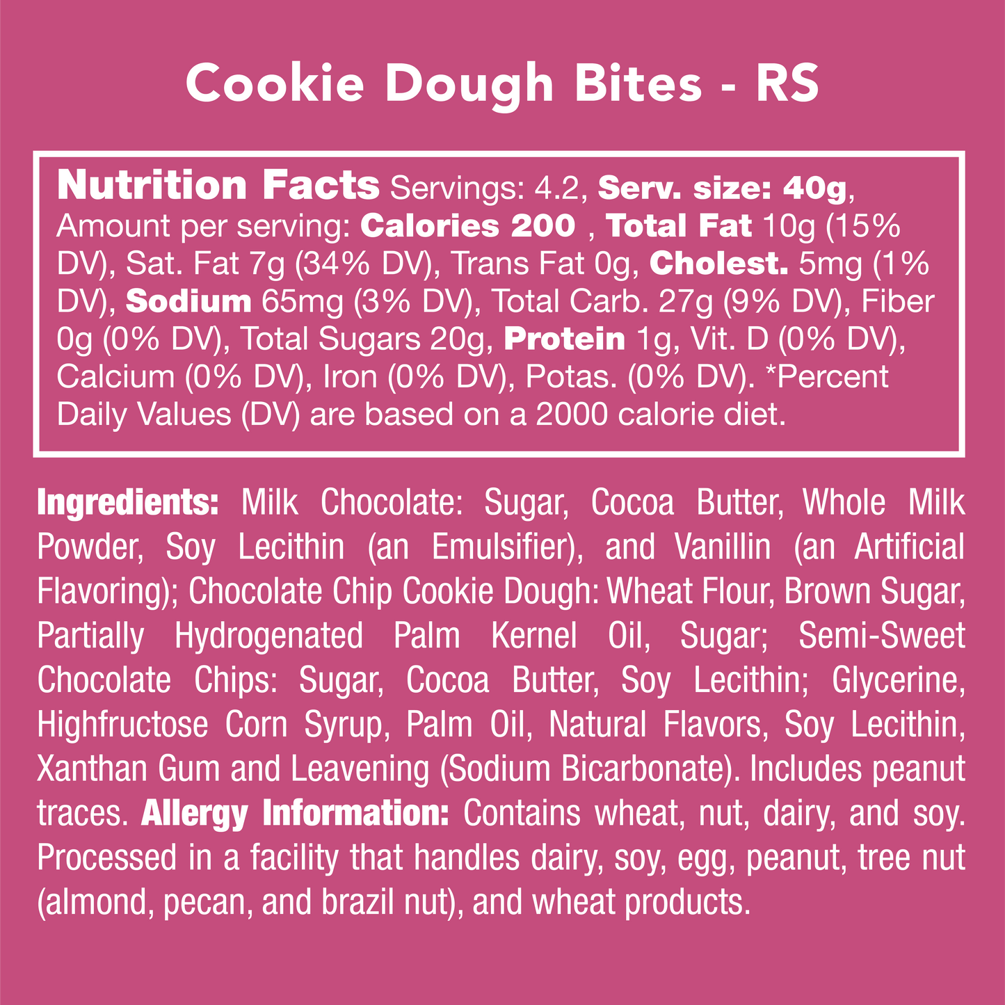 Cookie Dough Bites - Vanilla w/ Chocolate Chips