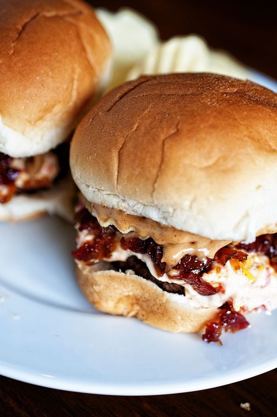 Hot Pepper Bacon Jam with Pimento Cheese Burgers