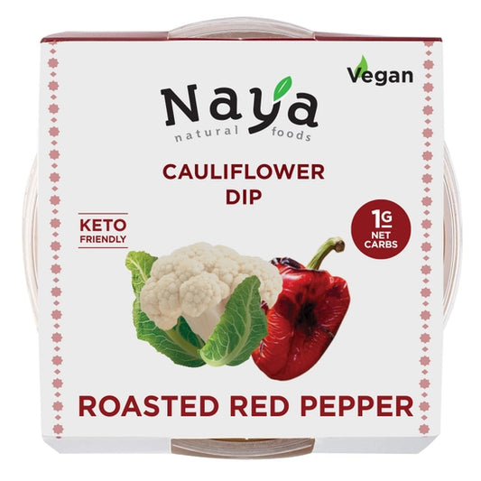 Cauliflower Dip Hummus Snack Pack - Roasted Pepper Flavor with Sea Salt