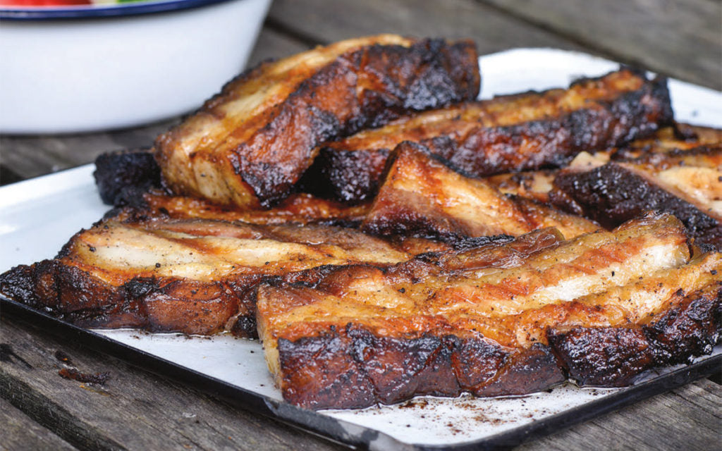 SKIN-ON PORK BELLY STRIPS - 5 - 6 pieces