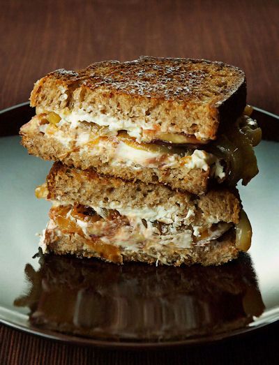 Fig and Goat Cheese Sandwiches with Caramelized Onions