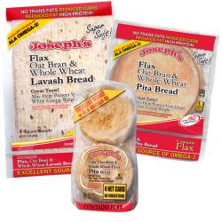 Joseph's Lavash Bread Flax Oat Bran & Whole Wheat, 5 Net Carbs - 2 pk