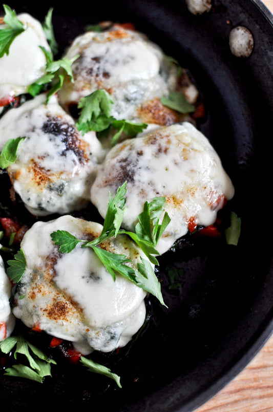 Stuffed Fontina Portobello Skillet