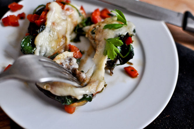 Stuffed Fontina Portobello Skillet