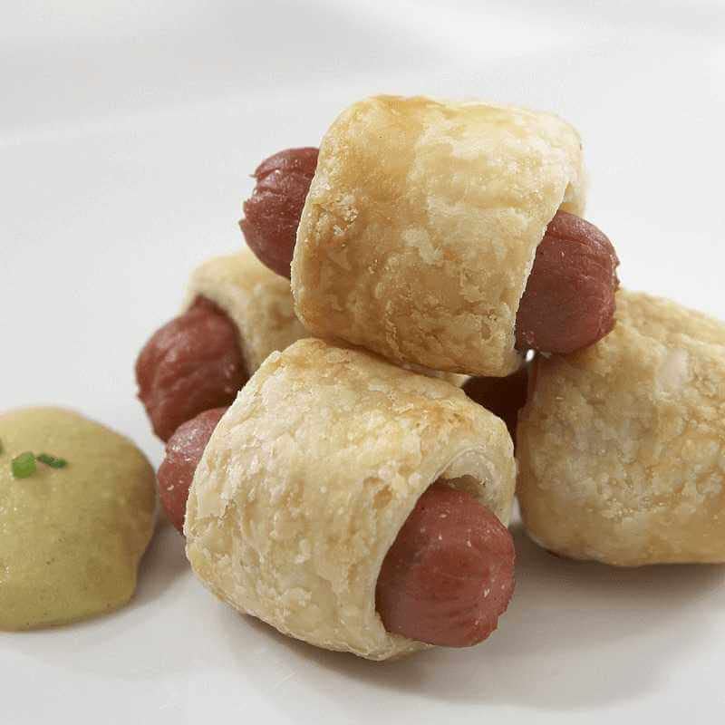 Premium Franks in a Blanket - 15 Delicious Mini Beef Franks Wrapped in Buttery Puff Pastry