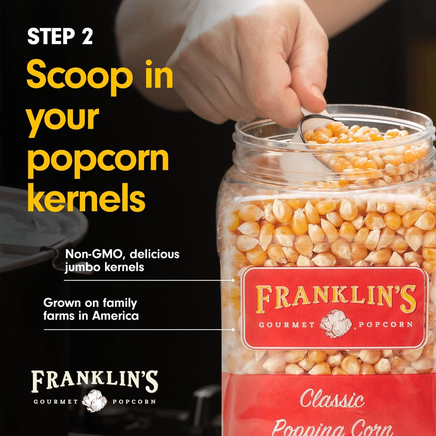 Franklin's Gourmet Popcorn - Movie Night Bundles - Stovepop Popcorn Maker, 13.5 oz Organic Popcorn Kernels, 8 oz Butter Flavored Salt, 14 oz Butter Flavored Coconut Oil