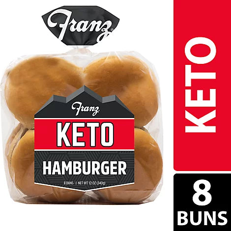 Keto Hamburger Buns- Zero NET Carbs 2 x 8 Packs - Franz