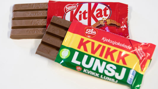 Freia Kvikk Lunsj Chocolate Bar (similar to a Kit Kat Bar) - 6 pack