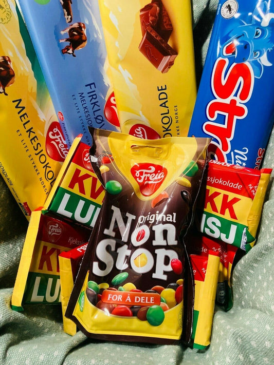 Norwegian Chocolate Candy Variety Pack - Firkløver Kvikk Lunsj Non Stop