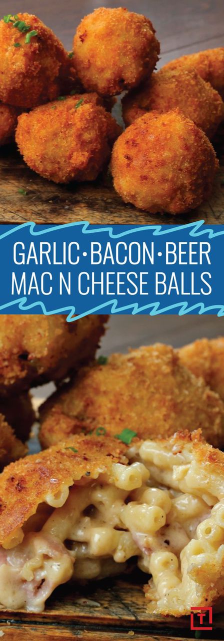 GARLIC, BACON, AND BEER MAC & CHEESE BALLS