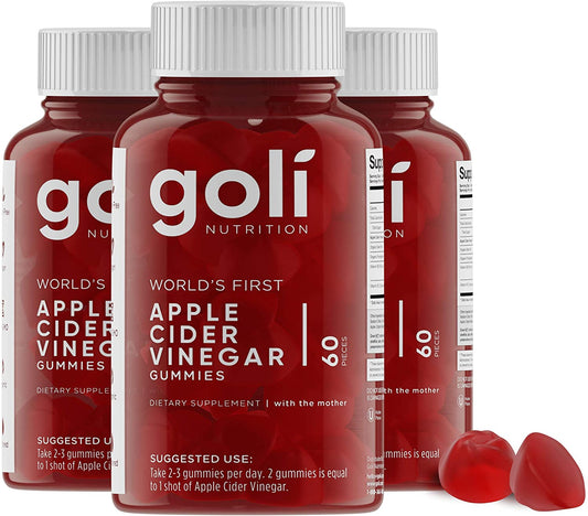 Apple Cider Vinegar Gummy Vitamins by Goli Nutrition - 3 Pack