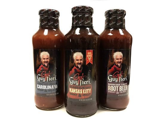 Guy Fieri BBQ Sauce Variety Pack - Root Beer, Kansas City, Carolina