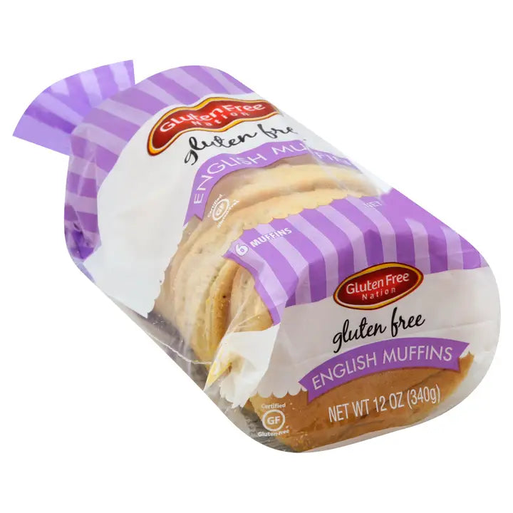 Gluten-Free English Muffins by Gluten Free Nation 2 Packs of 6 (24 Muffins Total)