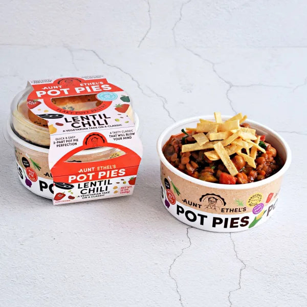 Handmade Lentil Chili Pot Pie  - includes 6 - Vegan, Gluten Free