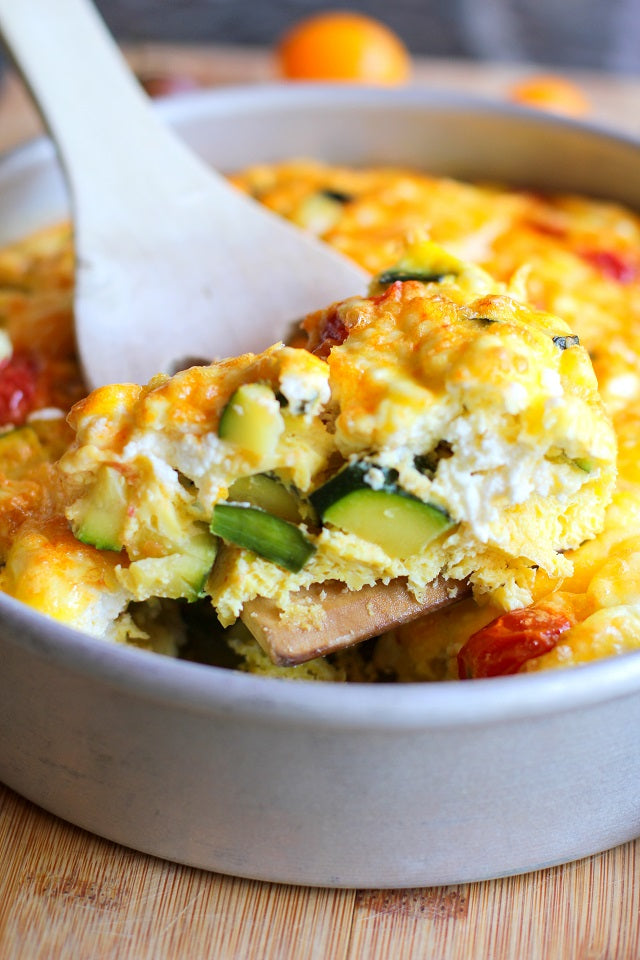 Zucchini, Goat Cheese, and Tomato Frittata