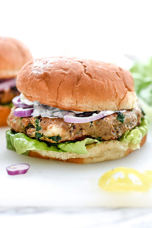 Greek Turkey Burgers with Tzatziki Sauce