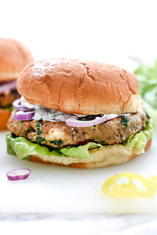 Greek Turkey Burgers with Tzatziki Sauce