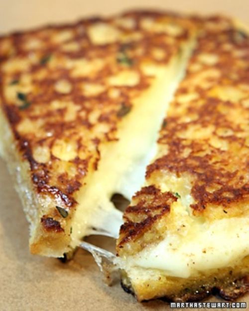Garlic Bread Mozzarella Grilled Cheese