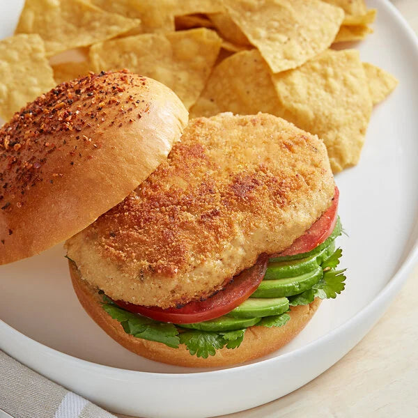 Hungry Planet 4 oz. Plant Based Vegan Crispy Fried Chicken Patty - 24/Case