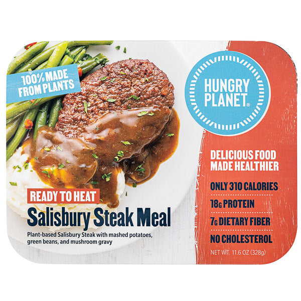 Hungry Planet 11.57 oz. Plant Based Vegan Beef Salisbury Steak Meal - 12/Case