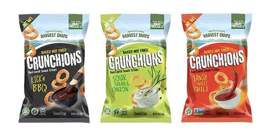 Harvest Snaps Crunchy Loops CRUNCHIONS Baked Red Lentil Snacks - Variety Pack - includes 12