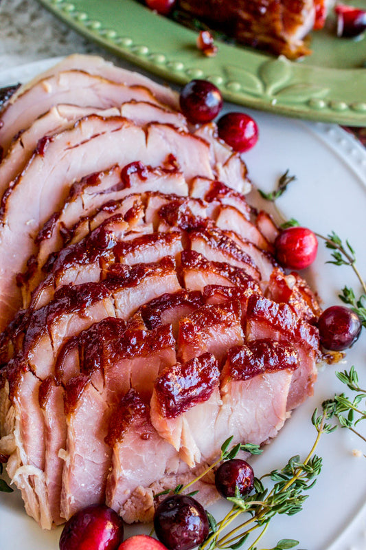 Oven Roasted Cranberry Dijon Glazed Ham