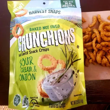 Harvest Snaps Crunchy Loops CRUNCHIONS Baked Red Lentil Snacks - Variety Pack - includes 12