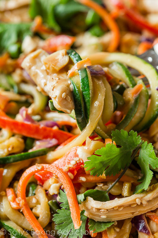 Peanut Chicken Zucchini Noodles