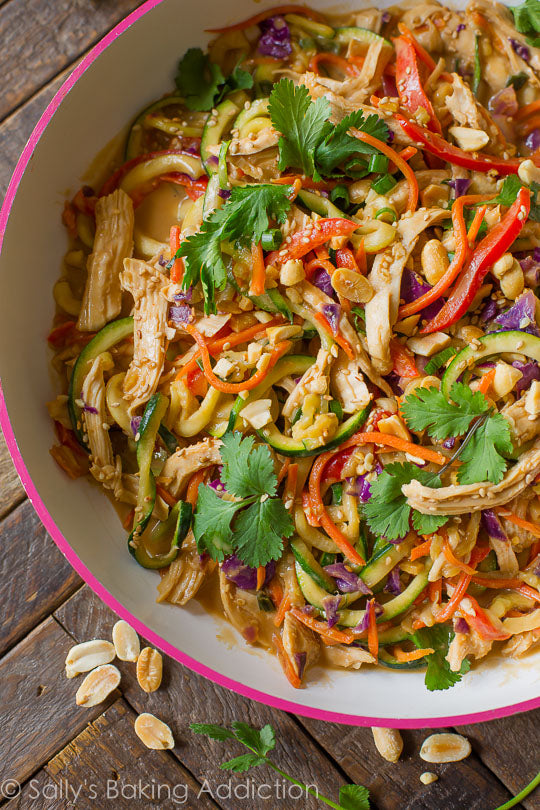 Peanut Chicken Zucchini Noodles