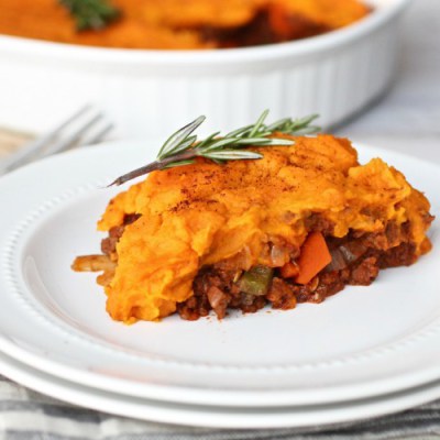 SHEPHERD'S PIE WITH SWEET POTATO TOPPING