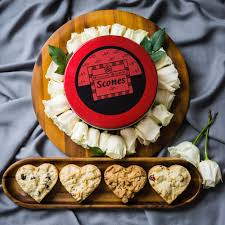 Tin of Heart Shaped Scones (10) - Valentines Day