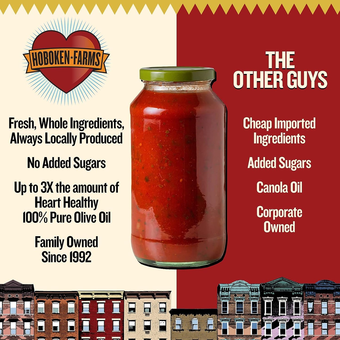 Hoboken Farms Keto Paleo Marinara Gourmet Pasta Sauce - 2 Pack