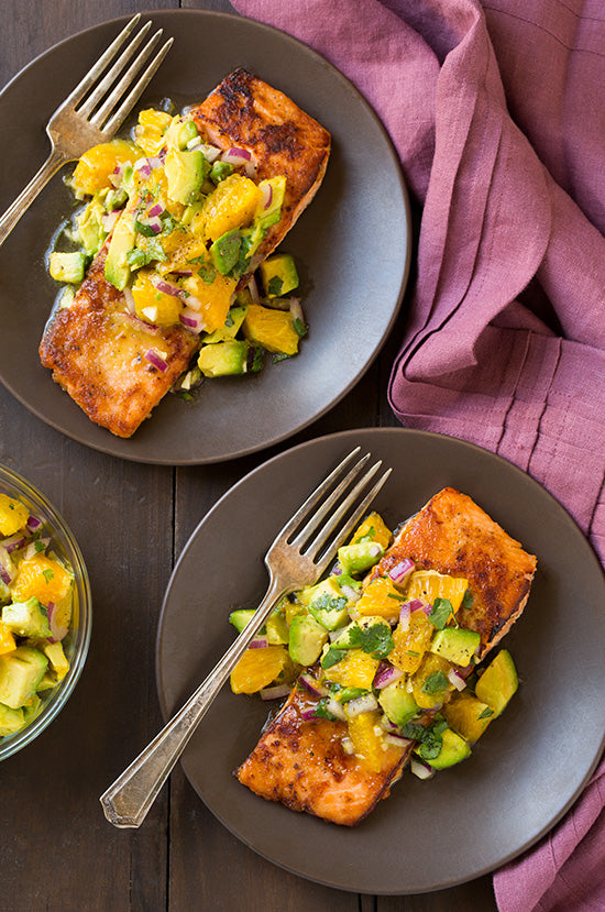 Honey Glazed Salmon with Citrus Avocado Salsa