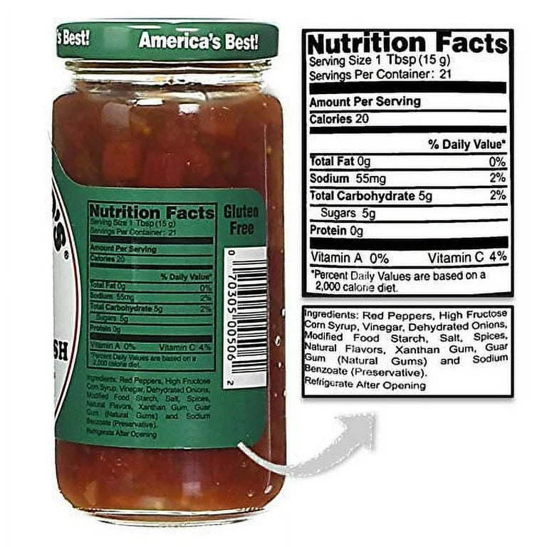 Howard's Red Sweet Pepper Relish, 11 oz – Gluten-Free (Pack of 2)