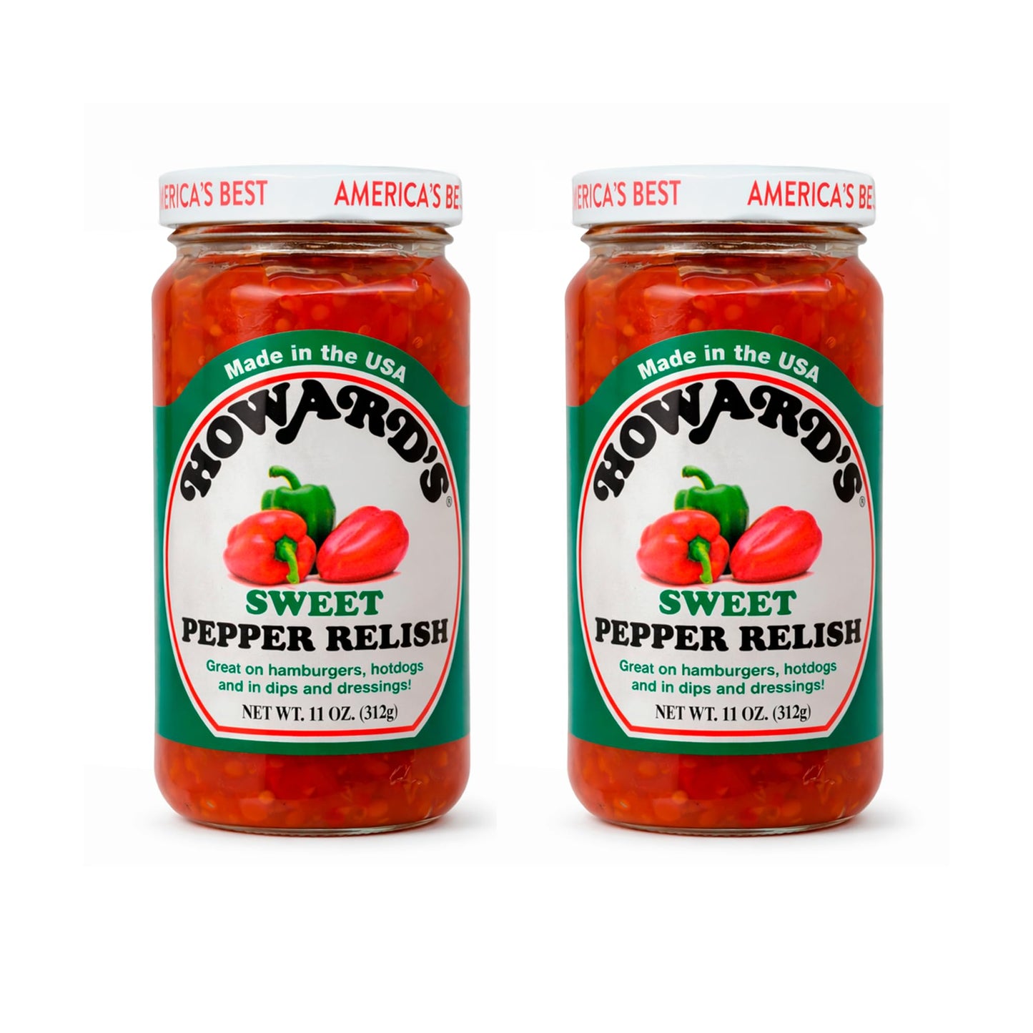 Howard's Red Sweet Pepper Relish, 11 oz – Gluten-Free (Pack of 2)