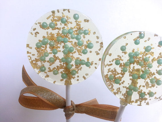 Champagne Lollipops, many flavors & designs, 6 included (as seen in Brides Magazines)