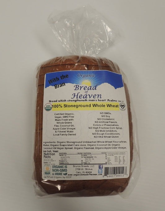 Organic 100% Stoneground Whole Wheat Bread - Sliced
