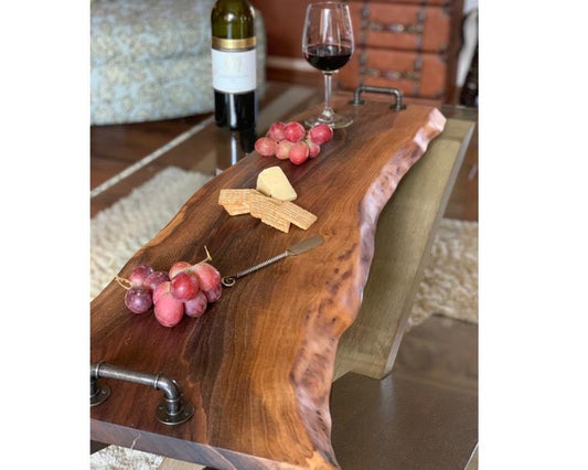 36" Charcuterie Board Solid Walnut Live-Edge Cutting Board - many sizes/styles