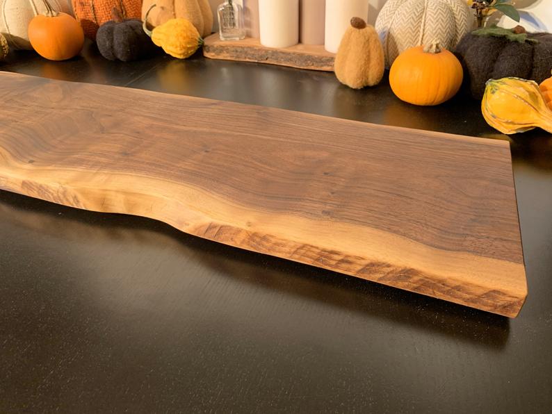 36" Charcuterie Board Solid Walnut Live-Edge Cutting Board - many sizes/styles