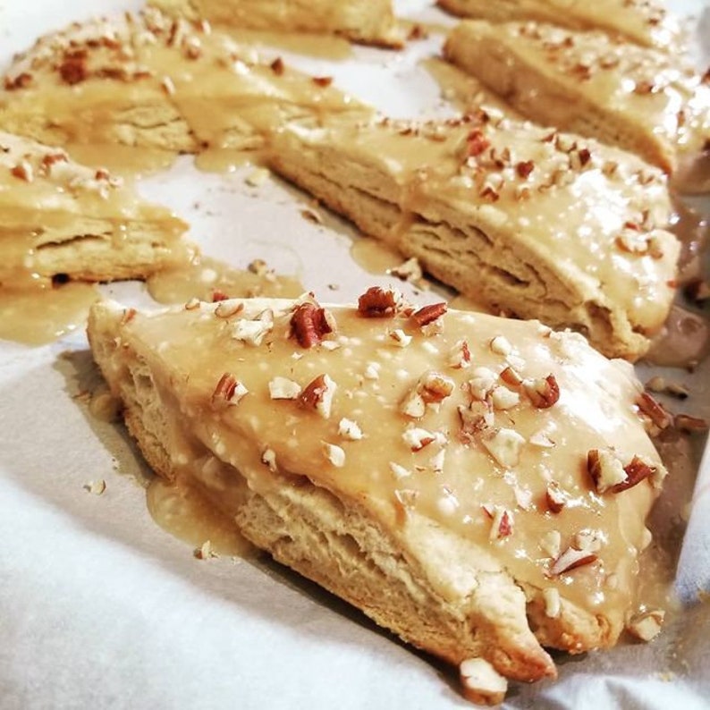 Maple Pecan Scones with Salted Maple Glaze - includes 8